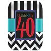 40th Celebration 9" Square Plates, Party Favor