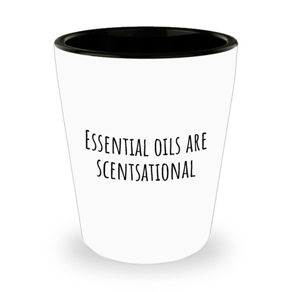 Essential Oils Ceramic Shot Glass - Herbalist Gift - Essential Oils Are Scentsational - Herbalism Present