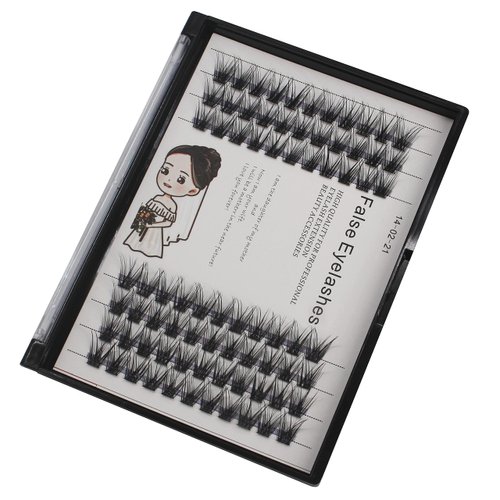 Bodermincer 84 Cluster D Curl Natural Style Eyelashes Professional Makeup Individual Cluster EyeLashes Grafting Fake False Eyelashes (12MM)