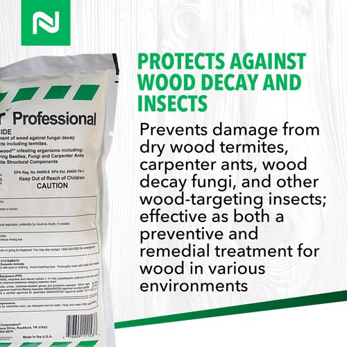 Nisus Tim-BOR Professional Insecticidal Dust, Water-Soluble Borate Powder, Wood Preservative and Fungicide for Termites, Carpenter Ants, Wood Decay, 1.5 lbs