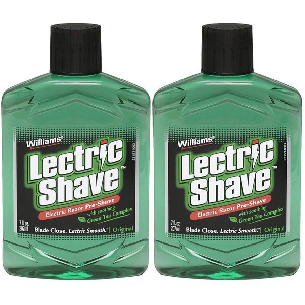 Williams Lectric Shave Electric Razor Pre-Shave with Soothing Green Tea Complex-7 oz, 2 pk