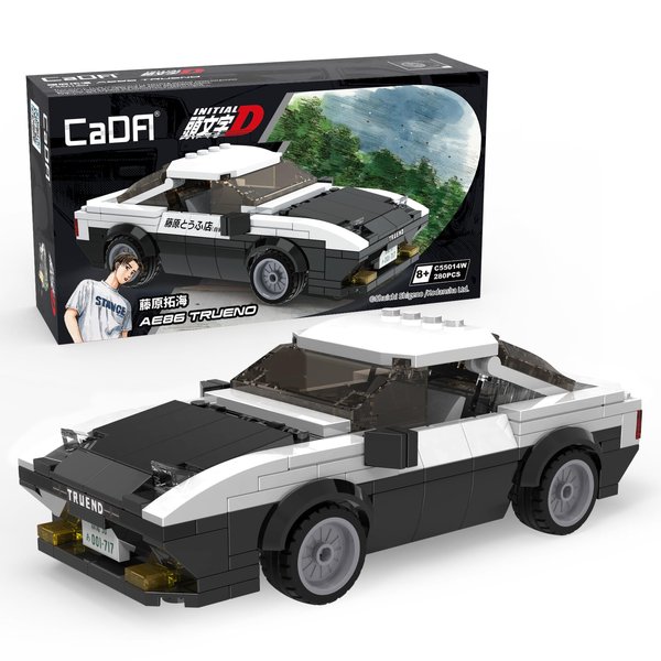 CaDA Initial D Toyota AE86 Car Building Sets, Genuine Authorized AE86 Trueno Replica Car Toy Building Blocks 280Pcs, Christmas Birthday Gifts for Fans and Kids Age 8+