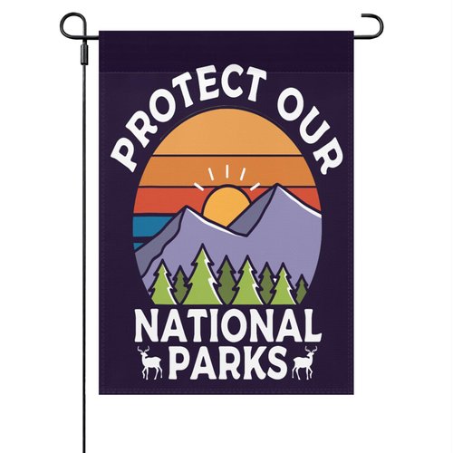 Save Our Nationals Parks, Parks Over Profits Flag Funny Banner House Eco-Friendly Holiday Flag for Outdoor Decor