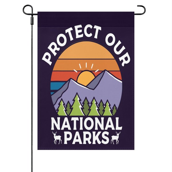 Save Our Nationals Parks, Parks Over Profits Flag Funny Banner House Eco-Friendly Holiday Flag for Outdoor Decor