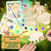 Colingmill 24 Set Safari Party Favors Jungle Craft Kits Supplies DIY Safari Jungle Wooden Painting Kit Wooden Coloring Crafts Wild Animals Birthday Goodie Bags Gifts Prizes