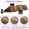 LaaVoo U Tip Hair Extensions Human Hair Ombre Dark Brown to Chestnut Brown with Ash Brown K Tips Hair Extensions Human Hair 20" Fusion K Tip Hair Extensions Real Human Hair Silky Straight 50g/s
