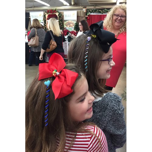 Collect Four (4) White, Plum & Peppermint mix color 5" Twirly Do Reusable Hair Wrap Twist Braid Barrette