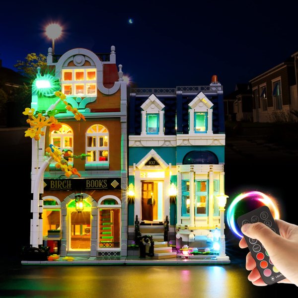 Vaodest LED Light for Lego Bookshop 10270 Model,Design and Configuration Compatible with Model 10270,Comes with Remote Control (LED Light Only, Not Building Block Kit)