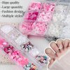 Umillars 460pcs 3D Resin Nail Art Charms with 950pcs Special Shape Nail Rhinestones Flatback Rhinestones Nail Art Slices Acrylic Hollow Beads Nail Art Sequins Mini Flowers for Nail Art Designs Craft