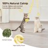 Potaroma Hanging Fluffy Cat Catnip Ball Toys 3 Pcs with Bell, Interactive Cat Teaser Retractable, Cat Toys Indoor Kitten Play Chase Exercise Physical Stimulation