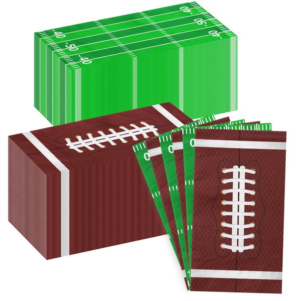 Football Party Supplies,50Pcs Football Napkins Football Game Day Birthday Party Decorations Touchdown Paper Napkins for Bathroom Home,Football Birthday Decor