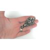 Generic Chuncky gray crystal black metal hair pin alligator clip