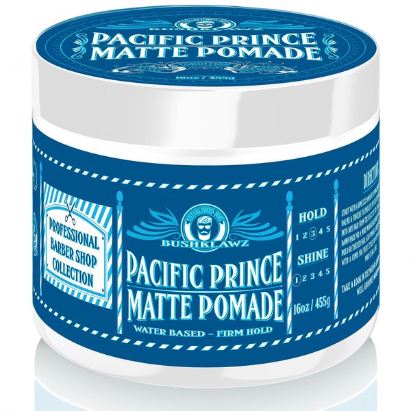 Pacific Prince Matte Pomade 455g/16oz Water Based Firm Hold Easy Wash No Build Up for Tight Styles Men's Styling Smells Great