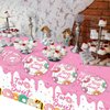 98 Pieces Two Sweet Donut Birthday Party Supplies for 24 Guests Girls Donut Tableware Set Baby Girl 2nd Birthday Donut Plates Napkins Tablecloth Party Decorations Table Cover Dinnerware Party Favors