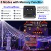 Memorial Day 4th of July Patriotic Decorations Solar String Lights Outdoor Waterproof-Red White and Blue Lights,2Pack Each 100LED 33ft,IP67 Waterproof 8 Modes Fairy Lights for Garden,Patio Yard