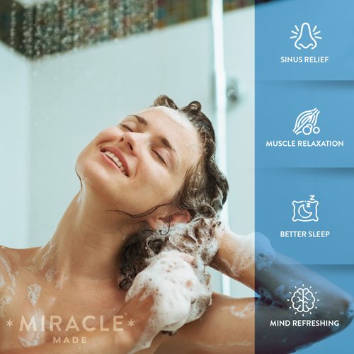 Miracle Made Aromatherapy Shower Steamers - 15 Tablets Eucalyptus and Mint Shower Bombs with Natural Essential Oils Bombs for Nasal Congestion Relaxation Self Care Daily Use Bath Bombs for Women Moms