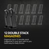 BenchMaster Double Stack 9mm Mag Rack (4" x 4" x 7.8"), Pistol Rack, Pistol Magazine Holder, Gun Parts & Accessories, Shock Absorption, Lightweight, Holds 12 Mags