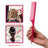 Allegro Combs 61 XL Rat Tail Combs Wide Tooth Comb Detangling Hair Styling Coarse Hair Foiling Thick Back Parting Combs Hairstylist Combs For Women Made In USA 3 Pc. (Pink)