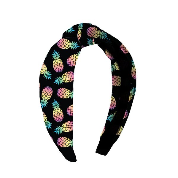 Top Trenz Top Knot Printed Headband Fashion Headband Girls Hair Accessories (Pineapple Knot)