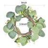 LSKYTOP 6Pcs Eucalyptus Wreath Faux Kitchen Cabinet Wreaths Artificial Greenery Wreath Farmhouse Wreath for Door Wall Window Decor, 9Inch/PC