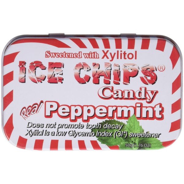 ICE CHIPS Xylitol Candy Single Tin Peppermint