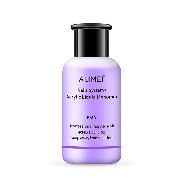AIJIMEI Acrylic Monomer Liquid 40ml/1.35fl.oz Monomer Acrylic Nail Liquid Nail Extension Professional Acrylic Nail Monomer Liquid for Nail Art for Beginner DIY and Salon