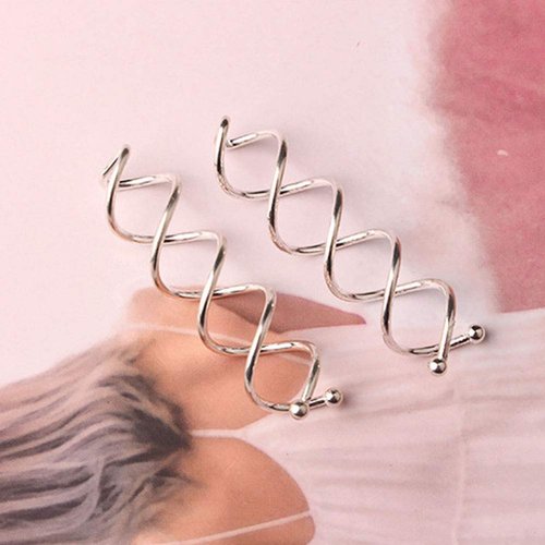 10 Pcs Silver Spiral Hair Pins Twist Screw Hair Pins DIY Hair Style Hair Clip Hair Accessories for Women and Girls