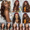 Julia Hair Ombre FB30 Colored Body Wave Headband Wig Human Hair Wigs for Women Brazilian Balayage Blonde Highlight Wavy Wigs Wear And Go None Lace Human Hair Wigs 150% Density 22inch