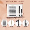 QUEWEL DIY Eyelash Extensions Kit, Lash Clusters 144 Pcs, Clusters Eyelash Applicator Tool, Super Hold Cluster Lashes Bond and Seal, Glue Remover Easy to Apply at Home(S012-Kit)