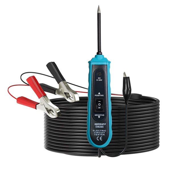 All-Sun EM285 Automotive Electric Circuit Tester Electrical System Diagnostics Tool Probe Hook 6-24V DC Cable Length 16 feet