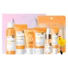 Vitamin C Skincare Set, facial cleanser, toner, face serum, face cream, eye cream, sunscreen, hairpin, Gift bag