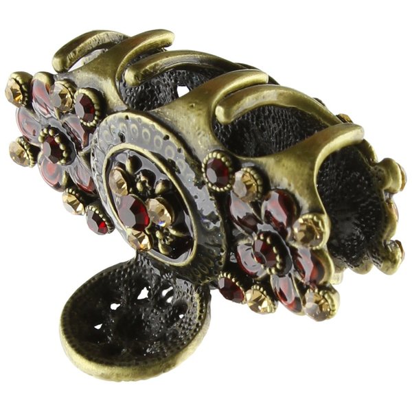 Caravan Flowers Decorated In Red and Stone Hair Claw