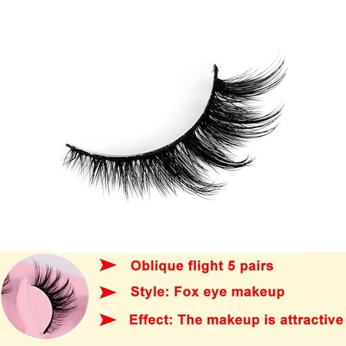 Rneracle, Natural False eyelashes, Fluffy and Dense, Cat Eye Slanted Fly False Eyelashes, Reusable, Female Eyelash Decoration (RYDS005)