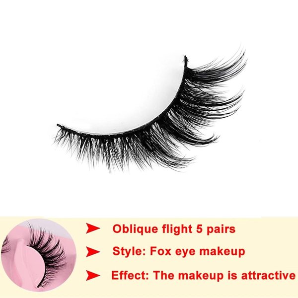 Rneracle, Natural False eyelashes, Fluffy and Dense, Cat Eye Slanted Fly False Eyelashes, Reusable, Female Eyelash Decoration (RYDS005)