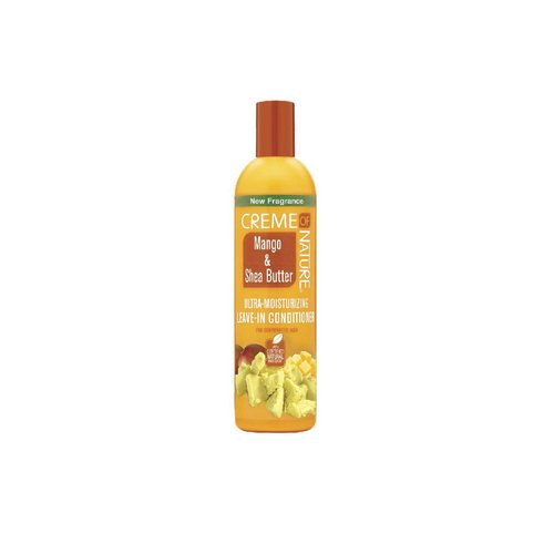 Leave In Conditioner with Mango & Shea Butter by Creme of Nature, Ultra Moisturizing for Dry Dehydrated Hair, 12 Fl Oz
