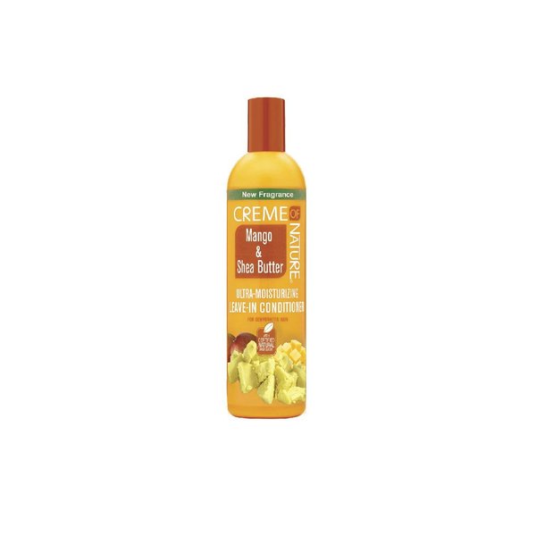 Leave In Conditioner with Mango & Shea Butter by Creme of Nature, Ultra Moisturizing for Dry Dehydrated Hair, 12 Fl Oz