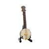 Dselvgvu Miniature Banjo with Stand and Case Mini Musical Instrument Collectible Mini Banjo Replica Miniature Dollhouse Model Christmas Ornament (3.94"x1.31"x0.55")