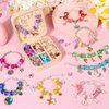 Thrilez 177Pcs Girls Jewelry Making Kit, Charm Bracelet Making Kit for Teens, DIY Arts and Crafts Gifts with Jewelry Organizer Box for Birthday, Christmas, Necklace Making Set for Girls