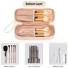 Ethereal Clear Makeup Bag, Cream Small Cosmetic Bag Travel Makeup Bag for Women TSA Approved Toiletry Bag Portable Makeup Pouch