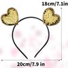Valentines Day Headband Yellow Glitter Heart Headband Sequin Heart Shape Hair Band Head Boppers Wedding Hair Hoop Party Hair Accessories for Women Girls Valentine's Day New Year Birthday Gift, 1Pack