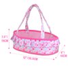 Baby Doll Cradle Bassinet Portable Doll Carrier Carry Bag Doll Bed,Baby Doll Accessories Playset,with Doll Clothes Soft Pillow Quilt Blanket Plush Bear,for 8-9-10-11-12 Inch Smaller Alive Baby Doll