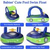 iGeeKid Inflatable Baby Pool Float with Canopy, Safty Seat for Infant Baby Swim Float Rings Car Shaped Swimming Pool Floaties for Baby Toddler Age of 6-36 Months (Blue)