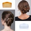 18 Pieces French Side Hair Comb Set Plastic Side Comb Hair Clip Combs Accessories with 25 Teeth for Multiple Hairstyles Girls Women (Black,Transparent,Brown)
