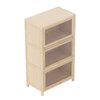 Tnfeeon Dollhouse Bookshelf, to Play Rounded Edges Compact Dollhouse Bookcase 3 Layers Exquisite 1/12 for Dollhouse Furniture