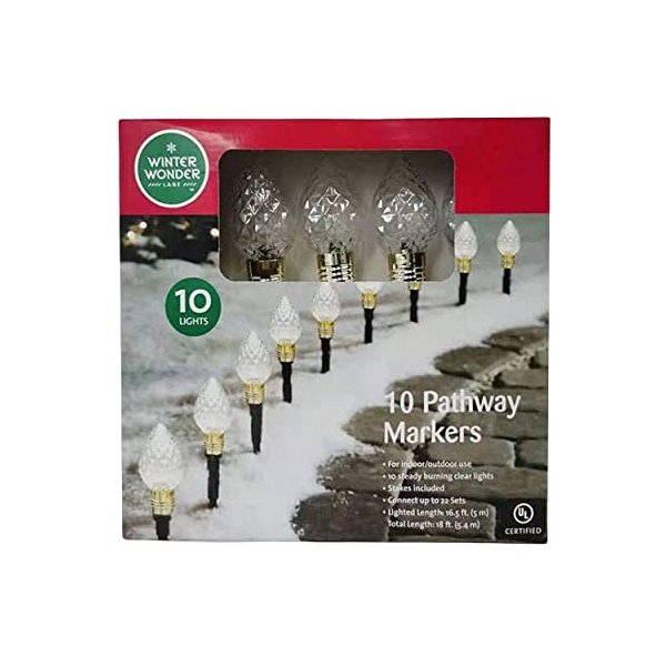Winter Wonder Lane 10 lit White Pathway C7 Bulbs