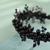 BERYUAN Pearls Rhinestone Wedding Headband Black Teardrop Rhinestone Pearls Wedding Hair Accessories Princess Bridal Headband Pearls Wedding Headpiece for Brides Bridesmaid Girls (black)
