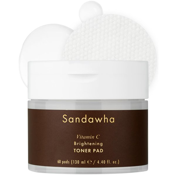 SKINCURE Sandawha Vitamin C Toner Pad - Vegan Korean Face Toner Pad - Radiant Glow & Revitalizing with 2% Ascorbyl Glucoside and Niacinamide - Mild Exfoliating with AHA, PHA, 60 Pads