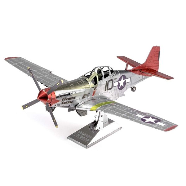 Metal Earth Fascinations ICONX Tuskegee Airmen P-51D Mustang Red Tail 3D Metal Model Kit