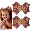 Hair Bow Clips Fall Thanksgiving Maple Leaf Ribbon Hair Bow Barrettes Bow Hair Brown Grosgrain Hairpins Glitter Handmade Sparkle Sequins for Thin Thick Thanksgiving Hair Decor 2PCS