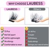 Lash Clusters 72pcs Individual Lashes D Curl Cluster Lashes 0.07mm Thickness Eyelash Clusters DIY Lash Extension Kit Cluster Eyelash Extensions (03-0.07D, 14mm)